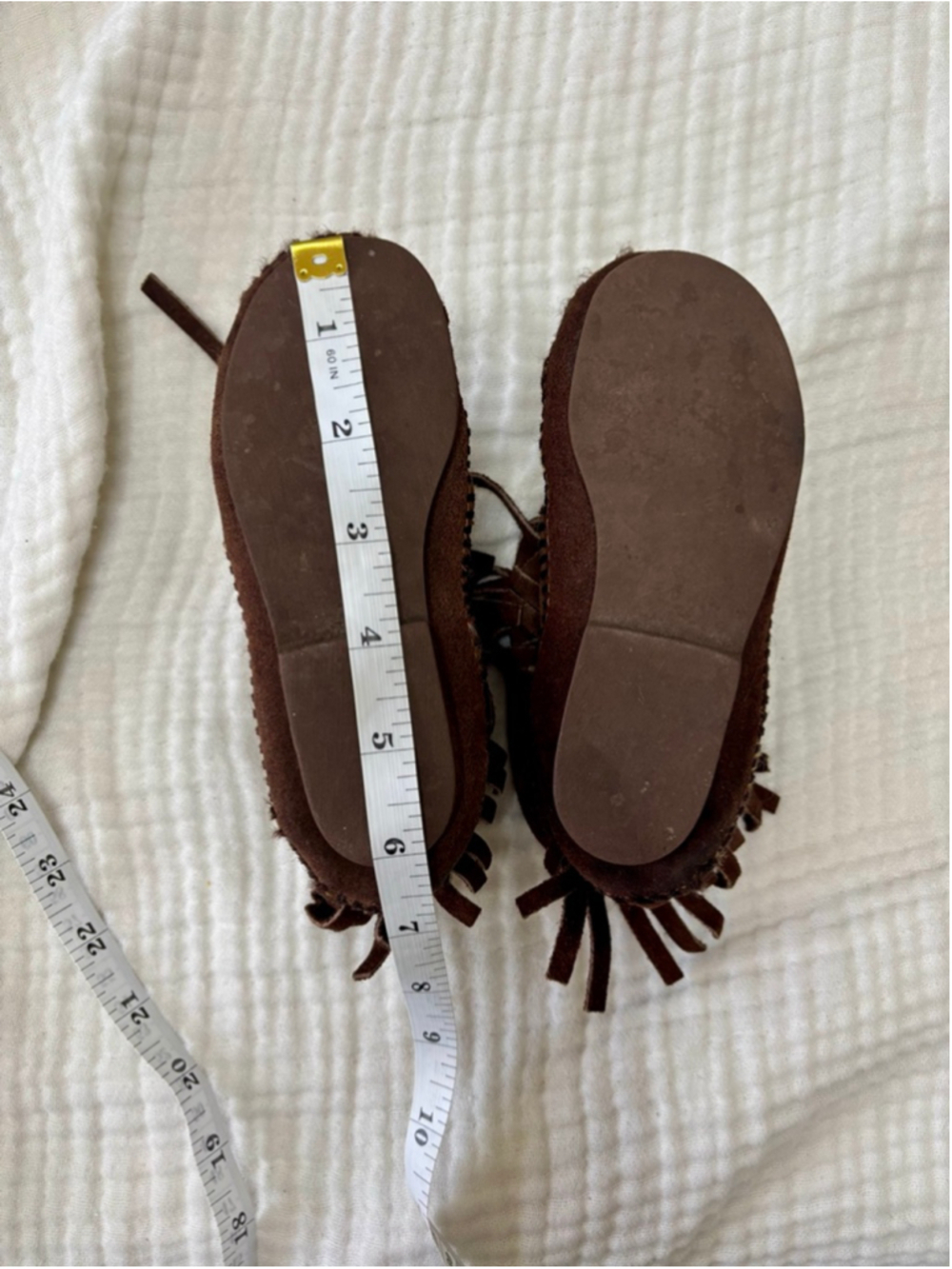 Baby Unbranded Brown Moccasins suede Leather - Picture 6 of 9